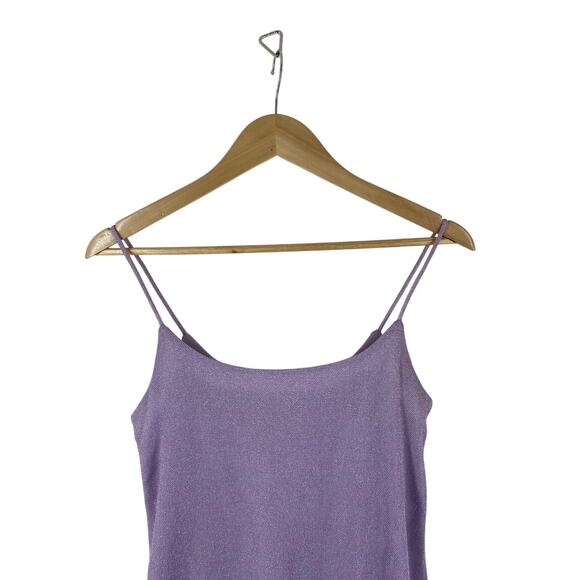 Hugo Buscati Purple Mini Dress 70s Funky Sleeveless Metallic Fairy Size 10 - Picture 5 of 12